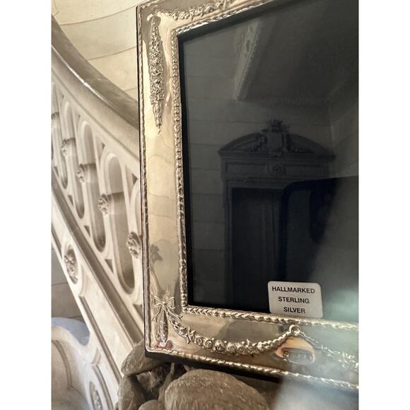 French garland swags and bows, ornate Napoleonic hallmarked sterling silver - Picture 3 of 4